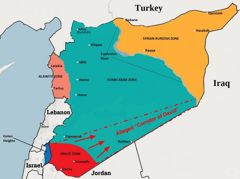 The alleged Corridor of David in a Quadritomised Syria