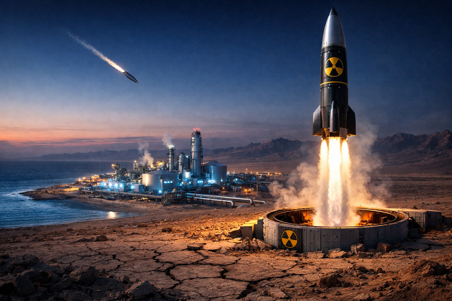 Desalination Plant in the desert: Attacked and retaliating